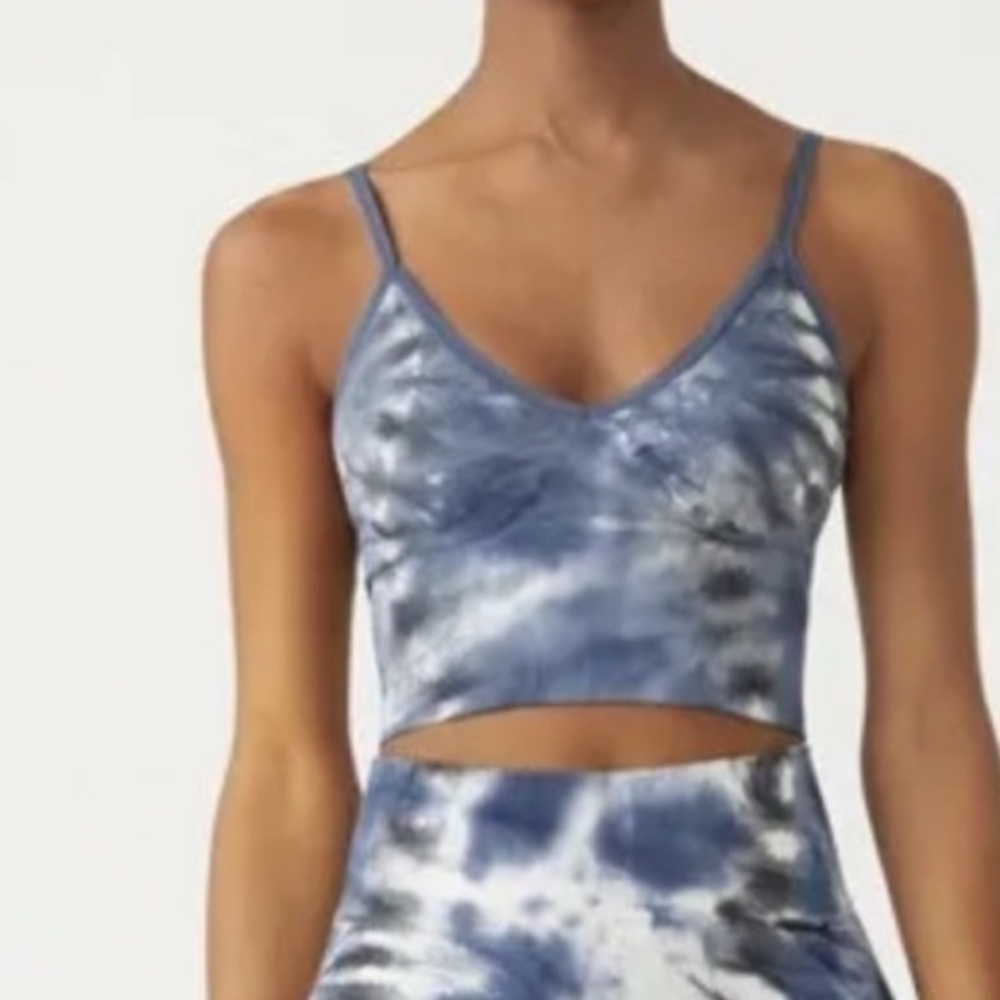 Tory Burch Blue Tie-Dye Sports Bra
